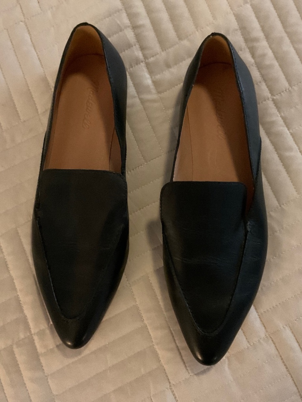 Maxwell Black Leather Flats